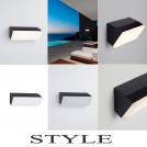 NOVA LUCE - Влагозащитен аплик  Д:30, Ш:11.5, В:10 см.   9030945  STYLE ⚡ LED 20W ⚡ 1585Lm ⚡ 3000K ⚡ 220-240V ⚡ IP65 ✴ Тъмен антрацит 