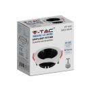 V-TAC - GU10 Корпус Кръг Бяла Рамка с Черен Рефлектор SKU: 6645 (3)
