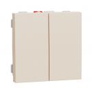 SCHNEIDER ELECTRIC - NU321144 New Unica - Double one way switch 10A screwless ivory