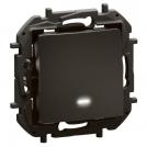 LEGRAND - 2-way switch with backlight Black Niloe New NP2211BK