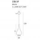 MAXLIGHT - Пендел DROP P0436 ,Ø: 20 cм,1 x 40W E27 230V (3)