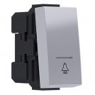 ACA LIGHTING - MODYS PUSH BUTTON SWITCH WITH INDICATOR & SYMBOL BELL SILVER 1 M. 1P 10A 250VAC IP20 10101312418