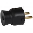 LEGRAND - 50177 2P+E plug - 16 A - German standard - plastic straight outlet - black - bulk