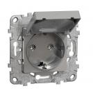 SCHNEIDER ELECTRIC - NU508230 Socket Outlet with lid aluminium with child protection IP44 2P+E 16A 250V New Unica