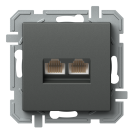 TEM - Socket 2xRJ45 UTP cat. 5e color Black Logiq KQ39ATXO