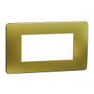SCHNEIDER ELECTRIC - NU270460М New Unica - cover frame - 1 gang - 4 module - gold/ ivory mirror surface