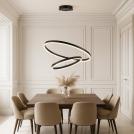 RABALUX - Dimmable Pendant lamp Н:120 Ø60/Ø40cm.  72305  ISAURE ⚡ LED 80W ⚡ 5600lm ⚡ 3000-6500К ⚡ IP20 ✴ Black/White