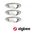 PAULMANN - Луни (3бр.) 92965 LED recessed light Smart Home Zigbee 3.0 Nova Plus Coin basic set pivoting round 84mm 50° Coin✴3x5.2W⚡3x400lm 