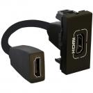 LEGRAND - HDMI type A socket + cord programme Mosaic - preconnected - 1 module - black 79478