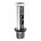 GTV Lighting - Контакт за вграждане в мебел CAMINO Pull-up 2x Schuko, USB A+C, безжично зарядно 10W, кабел 1,5 м, бял AE-BPW2SCAM-10