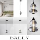 NOVA LUCE - Пендел   Д:20, В:158 см.    9030554   BALLY ⚡ LED 12W ⚡ 1636Lm ⚡ 3000K ⚡ 220-240V ⚡ IP20 ✴ Опушено сиво стъкло/Черен мат 