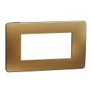 SCHNEIDER ELECTRIC - NU270458М New Unica - cover frame - 1 gang - 4 module - rose gold/ black mirror surface