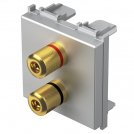 TEM - KM26ES Socket 2x Ø4mm speakers 2M, color Silver matt, Modul