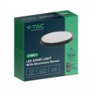 V-TAC - 18W LED Плафон с Дистанционно 4000К Микровълнов Сензор Черна  Рамка Кръг IP44 SKU: 76691  (6)