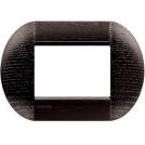 BTICINO - LNB4803LRW Round cover plate 3 modules - dark durmast 