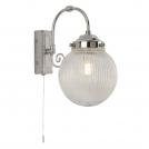 SEARCHLIGHT -  3259CC Belvue 1lt Bathroom Ip44 Wall Light, Clear Globe Shade, Chrome 