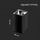 V-TAC - GU10 Fitting Square Black Chrome SKU: 8994 (2)