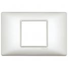 VIMAR - 14652.75.01 - Plate 2centrM met. pearl silver