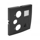 EFAPEL - Face plate for R - TV - SAT - RJ45 / R - TV - SAT - RJ45 - FO multimedia outlets BLACK 90770 TPM LOGUS 90