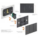 BTICINO - Electrified frame 3 modules, Cream Living Now Bticino KM8102P1 (1)