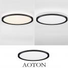 NOVA LUCE - Плафон  Д:40, В:5 см.    9030509   AOTON ⚡ LED 35W ⚡ 3279Lm ⚡ 2700 + 3000K ⚡ 220-240V ⚡ IP20 ✴ Пясъчночерен
