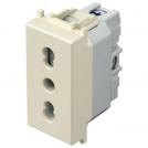 TEM - Контакт италиански стандарт 2P+E 16A 1M, цвят Крем гланц, Modul VM30IW