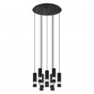 EGLO - Пендел ПЕ 10xGU10 10x5W Ø580 H-1500 черно/прозрачно 'BERNABETA' 39708