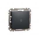 SCHNEIDER ELECTRIC - SDD114132 Sedna Design & Elements - 1pole push button with bulb icon - 10AX 250V without frame antracite
