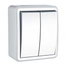 ACA LIGHTING - Двоен девиаторен ключ 10A за външен монтаж MURATA Бял 1000220301