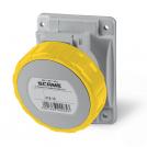 SCAME - Промишлен контакт ЖЪЛТ 2P+Е 16A 100-130V IP66/67, 4h серия Optima панелен монтаж 70х87мм 418.1660