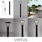 NOVA LUCE - Garden pole for lighting fixture  D:12, H:155 cm.  9030575  VIRTUS ✴ Dark Anthracite