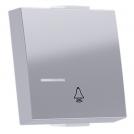 ACA LIGHTING - MODYS BUTTON WITH INDICATOR & BELL SYMBOL 2M. SILVER 10101333059