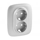 LEGRAND - 7 549 57 Cover plate Valena Allure - 2x2P+E socket - German standard - alu.