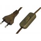 COmmel - Night light cable 2 meters golden with 2.5A Commel switch 0128