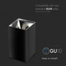 V-TAC - GU10 Fitting Square Black Chrome SKU: 8994 (4)
