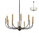 INCANTI - pendant luminaire KONIG IKN C12 06 12 CAND 12X40W E14 BLACK/ANTIQUE BRASS