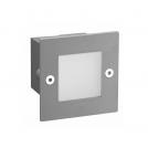 ACA LIGHTING - LED луна за вграждане в стена, квадрат 7х7cm, сива 230V AC 2W 3000K 90lm IP54 PAS230GS