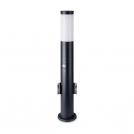 V-TAC - Е27 Градинска Лампа 60cm PIR Сензор + 2 Контакта Неръждавейка Черен IP44 SKU 8979 VT-838
