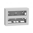 SCHNEIDER ELECTRIC - NU121830 Surface mounting box 2 rows x 8 modules, New Unica, antibacterial, aluminium