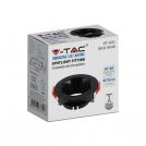 V-TAC - GU10 Корпус Кръг Черна Рамка с Черен Рефлектор SKU: 6646  (3)