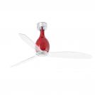 FARO - MINI ETERFAN Shiny red/transparent ceiling fan with DC motor 32029-9