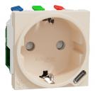 SCHNEIDER ELECTRIC - NU301744 Socket Outlet ivory with USB Type C and child protection 2P+E 16A 250V New Unica 