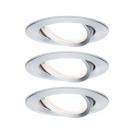 PAULMANN - Луни (комплект  3 бр.) 93487 LED recessed light 3-Step-Dim Nova Coin basic set pivoting round 84mm 50° Coin✴Полиран алуминий 