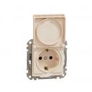 SCHNEIDER ELECTRIC - SDD112023 Sedna Design & Elements - Outlet schuko with lid and child protection, 2P+E 16A, 250V, beige
