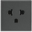 BTICINO - HS4126 Socket universal 2P+T 16A 127/250 Vac - euroamerican standard - shielded tulip contacts - anthracite