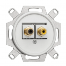 THPG - Cinch connection yellow/black RCA Ø 7,0 cm Duroplast white 101351