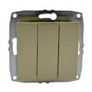 MONO ELECTRIC - MONO ELECTRIC - Triple One Way switch DESPINA, 10A, MN-500-002322-114, BRONZE
