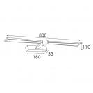 ACA LIGHTING - LED Аплик влагозащитен за баня 80cm IP44 18W 1170lm 3000K месин PN1403LEDW81BR (1)