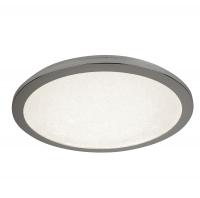 SEARCHLIGHT -  8100-30CC Led Flush Ceiling Light, Dia 30cm, Chrome And Crystal Sand, Ip44  
