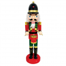 ACA LIGHTING - ^ WOODEN NUTCRACKER GREEN & RED WITH DRUM H30CM  X023010